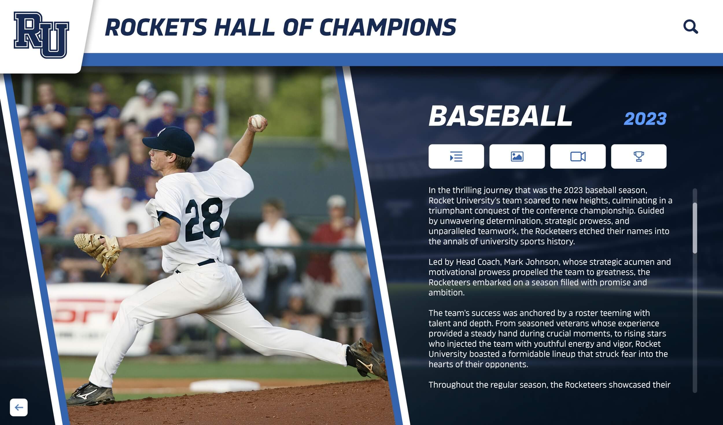 Professional athlete alumni recognition display