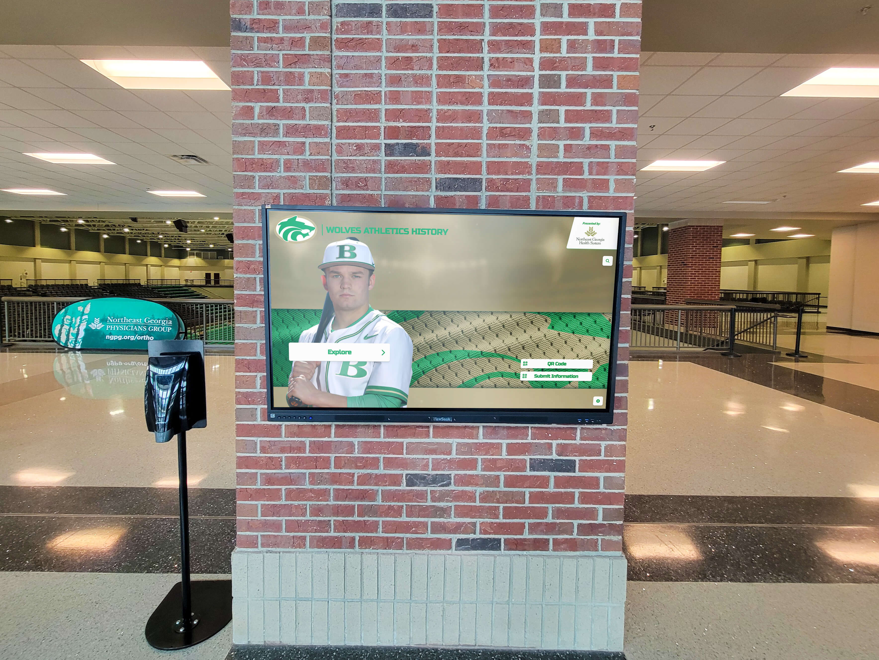 Large format digital recognition display in prominent campus location